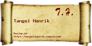 Tangel Henrik névjegykártya
